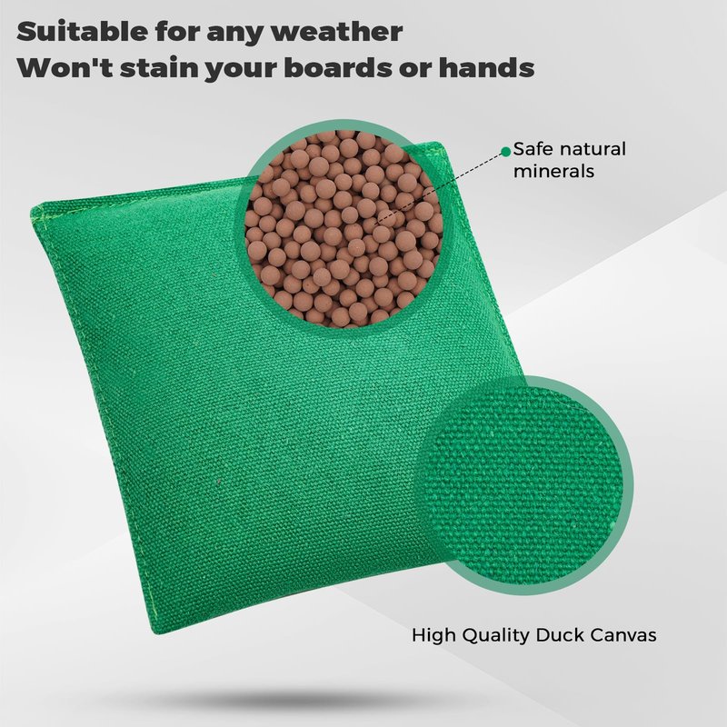 yaaduo Set of 8 Regulation Cornhole Bags Double Sided, Weather Resistant Bean Bags for Cornhole Toss Game, Corn Hole Beans Bags with Tote Bag (Black/Green)