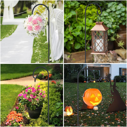 FEED GARDEN Adjustable 32 Inch Small Shepherds Hooks for Outdoor, Garden Hooks for Lanterns, Sheperds Hook for Hanging Plants, Bird Feeders, Solar Lights, Mason Jars, Weddings Decor,2 Pack