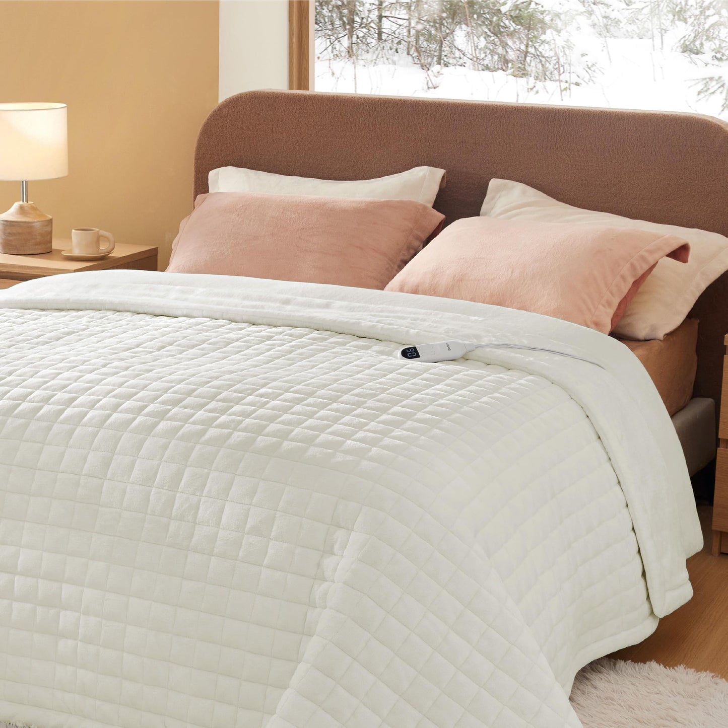 Bedsure Electric Blanket King Size - Dual Control Heated Blanket King Size, Fast Heating with 10 Time Settings & 10 Heat Settings, Warm Gift for Grandma (100x90 inches, Grey)