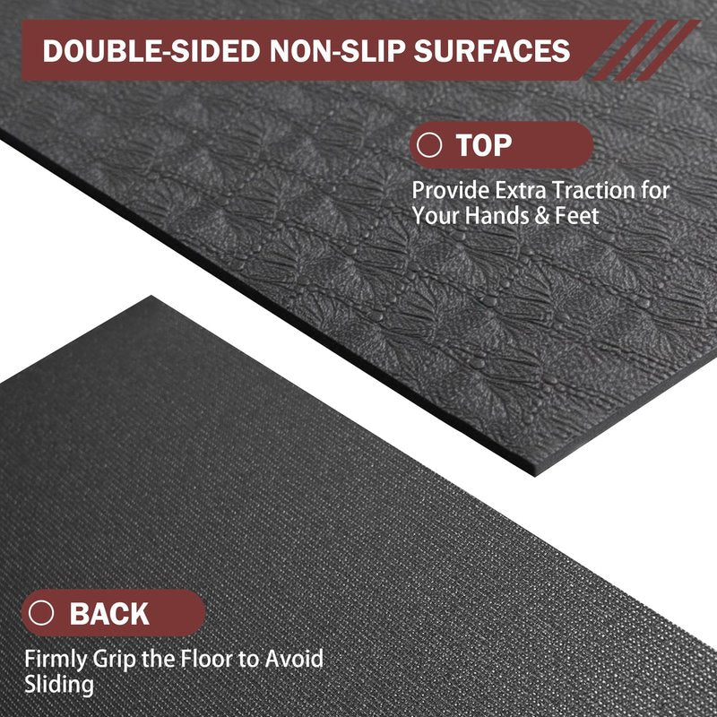 Stepwaver Extra Large Exercise Mat, 8'x5' (6mm) Thick Workout Mat for Home Gym & Garage Flooring, Shoe-Friendly, Non-Slip, Ultra Durable, Thick Large Workout Mats for Home Workouts