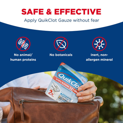 Adventure Medical Kits QuikClot Gauze - Flexible Hemostatic Medical Gauze for Emergency Survival or Disaster Preparedness Kits & More - Stops Bleeding Fast with Kaolin - 3" x 24"