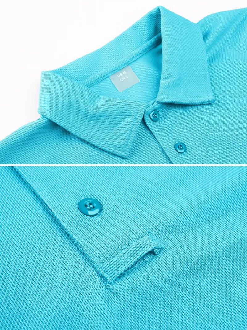 MAGCOMSEN Mens Polo Shirts Golf Shirts Polyester Quick Dry Light Work Shirts Golf Polo Shirts Ice Blue S