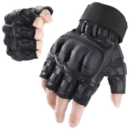 WTACTFUL Fingerless Tactical Gloves for Men Airsoft Paintball Bike Cycling Motorcycle Motorbike Hunting Hiking Work Outdoor Half Finger Gloves Black M