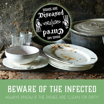 Gothic Plague Doctor Mask Dishwasher Magnet – Clean Dirty Sign for Witchy Kitchen Decor, Quirky Home & Office Accessory, Ideal Gift, Dark Academia Skeleton Ghost Theme, Spooky Apartment Essentials