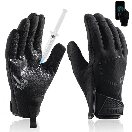 TAILI Level 3 Needle, Level 5 Puncture Resistant Work Gloves for Gardening, Touchscreen, Breathable, Grip Enhanced A7 Cut Resistant Safety Gloves, Black, Medium (M), 1 Pair