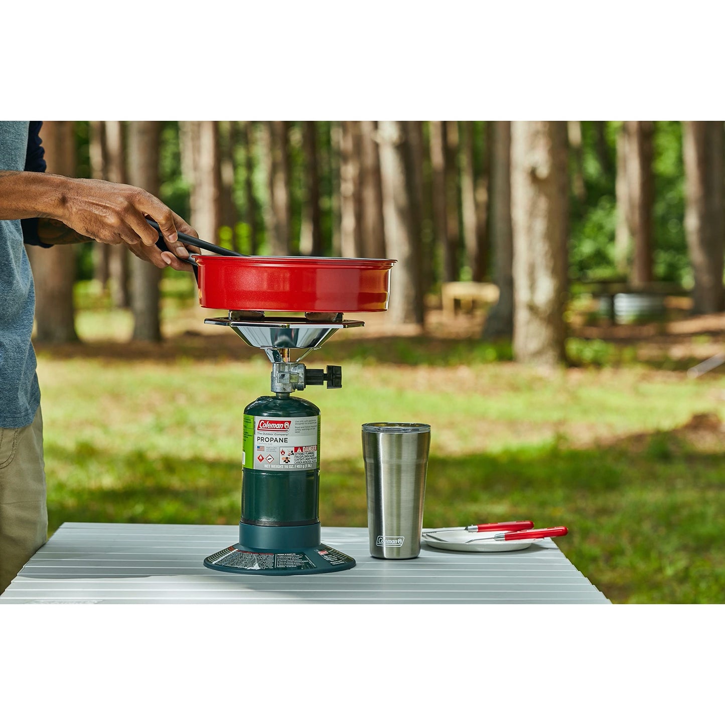 Coleman BottleTop Propane Stove with Adjustable Burner, Portable Camping/Backpacking Cooker with 7650 BTUs of Power for Camping, Tailgating, Grilling, & More