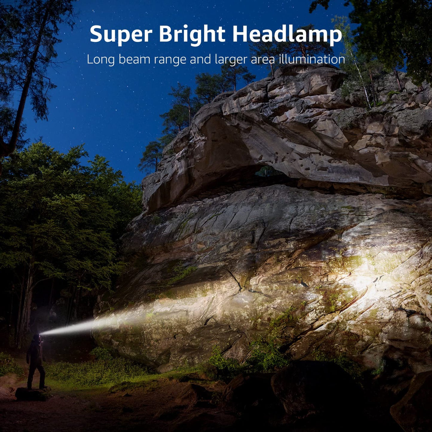 Lepro Head Torch Rechargeable, Super Bright LED Headlamp Waterproof with Red Warning Lights 5 Lighting Modes 30 Hours Runtime Lightweight Headlight Flashlight for Cycling Running Camping