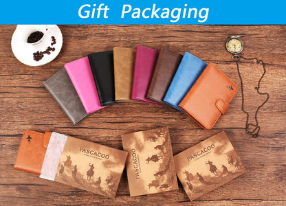 Passport Holder Cover Wallet RFID Blocking Leather Card Case Travel Accessories for Women Men (Z #Chocolate)