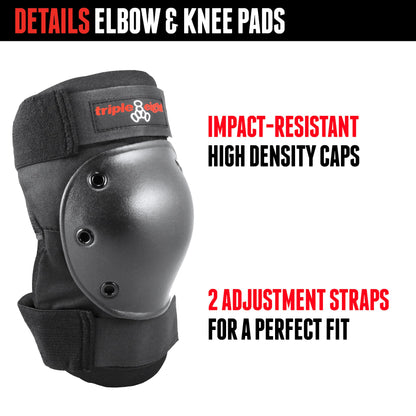 Triple Eight Saver Series Pad Set with Kneesavers, Elbowsavers and Wristsavers, Large