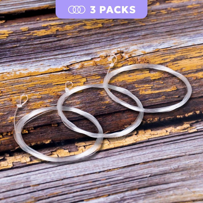 SF 3 Packs Pre-Tied Loop Fly Fishing Tapered Leader Fluorocarbon 9FT 4X