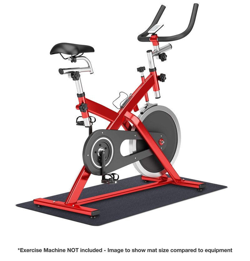 MotionTex Exercise Equipment Mat for Under Stationary Bike, Spin Bike, Fitness Equipment, Home Gym Floor Protection, 24" x 60", Black
