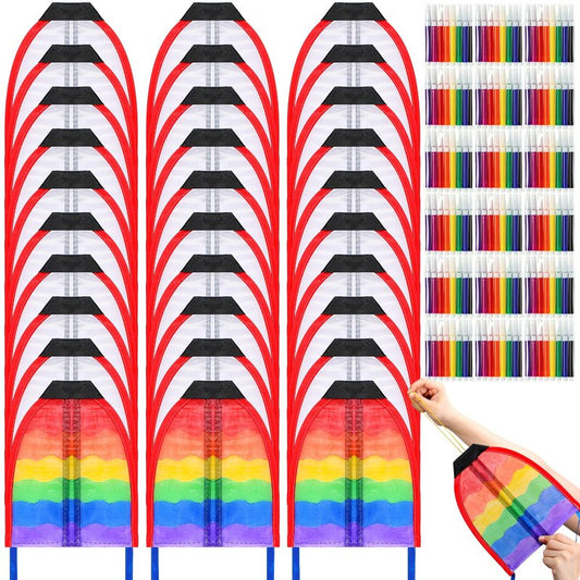 VioraWhite 30 Pcs Mini Kite for Kids Adult, Finger Launcher Kites for Kids Age 3-5 4-8 8-12, Color Your Own Kites with Watercolor Pens, Easy to Fly on Yard Beach Outdoor Toy, Birthday Party Favor