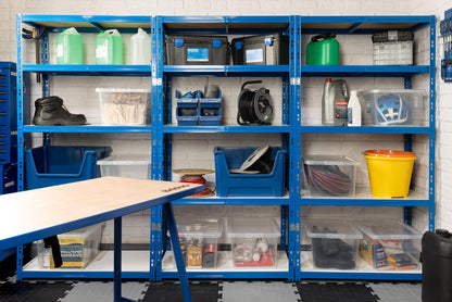 BiGDUG Heavy Duty Garage Shelving Unit 3 Bay - 179x90x60 cm - 200kg UDL Per Shelf (1000kg Per Bay) - 3x Blue Storage Shelves - 5 Tier Shed Shelving