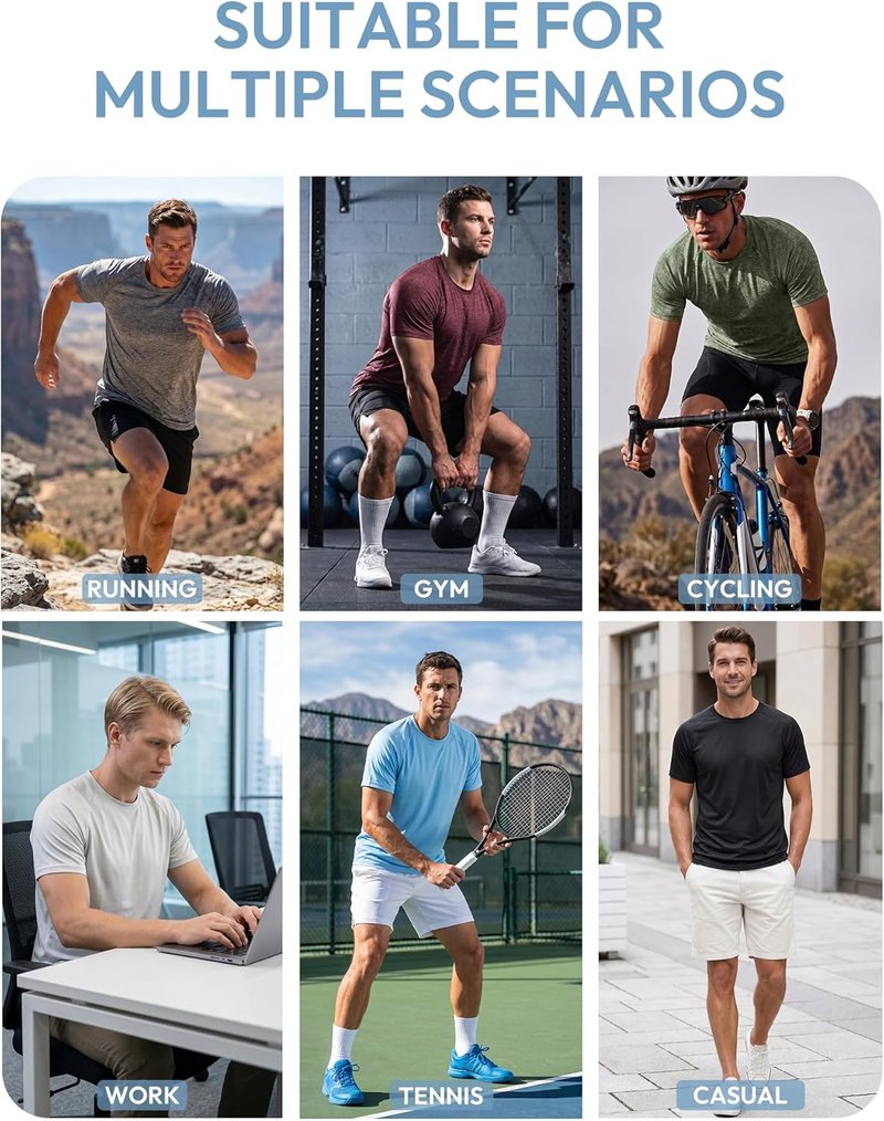 Men's Quick Dry Workout Shirts - Short Sleeve Athletic T-Shirt | Moisture-Wicking Gym Top