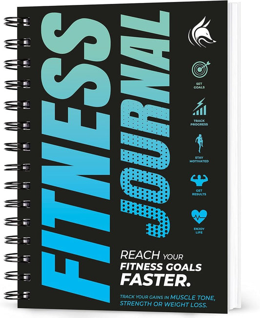 Clever Fox Fitness Journal - Daily Workout Log Book for Men & Women | A5 Size, Ocean Blue, Spiral-Bound