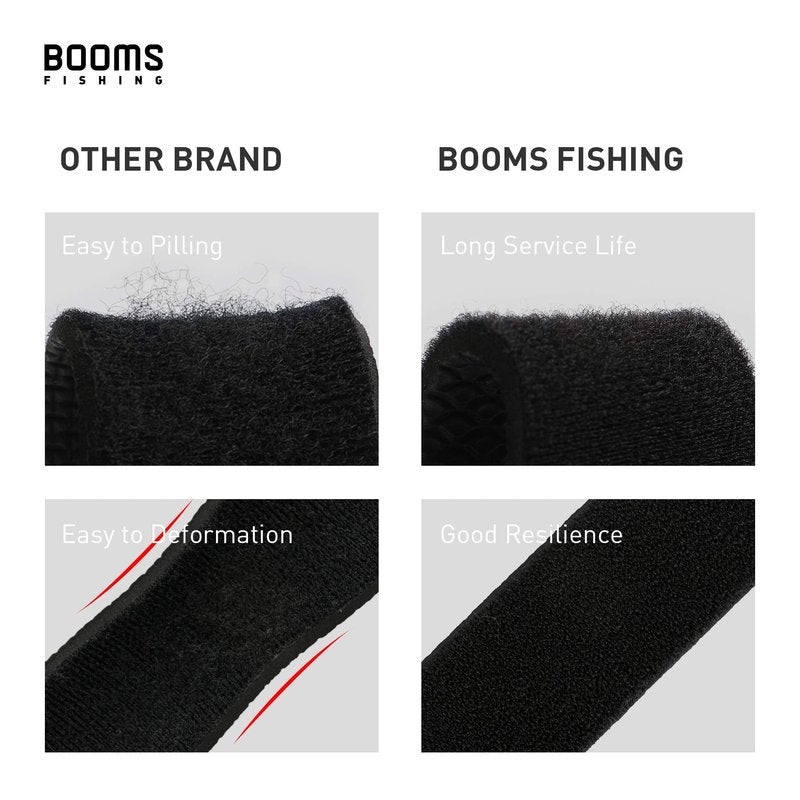 Booms Fishing RS3 Fishing Rod Wrap Pole Straps, Black 9.6" 6pcs