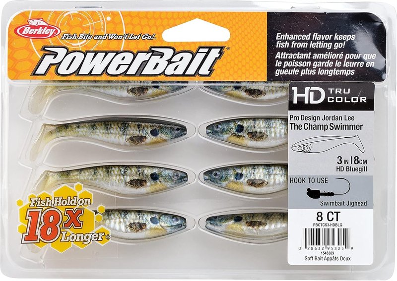 Berkley PowerBait Champ Swimmer Fishing Soft Bait - Realistic Action, 4-Inch, Natural Colors