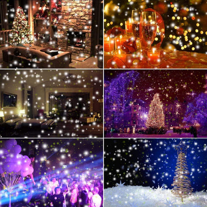 Elec3 Christmas Snowfall Projector Lights, Indoor Outdoor Holiday Snow Lights with Remote Control, White Snow for Halloween Xmas Party Wedding Garden Christmas Landscape Decoration