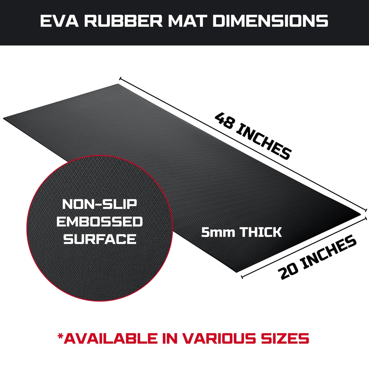 ONREVA Workbench Mat 20X48 Inches, EVA Rubber Work Mat, Protect Your Work Bench Top, Heavy Duty Pad for Tool Box Top, Table, Tool Station, Rolling Cabinet Cart Cover Liner Matt, 48"X20" 5mm Thick