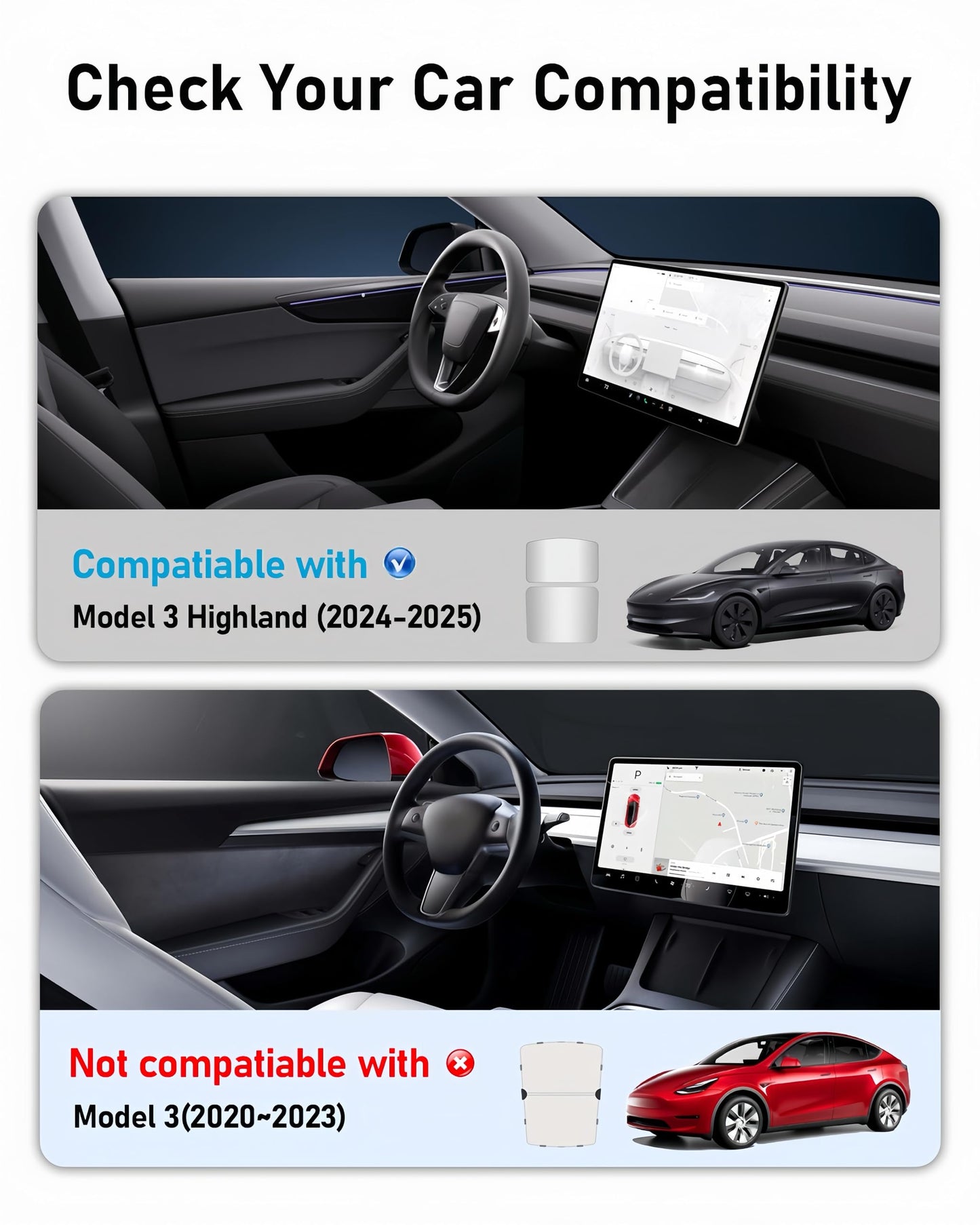 2025 Upgraded Tesla Model 3 Highland Sunshade Roof, UPF200+ Roof Sunshade with Storage Bag, No-Sag&No-Gaps Heat Insulation Foldable Top Windows Sun Shade, Tesla Accessories for Highland 2024-2025,Gray