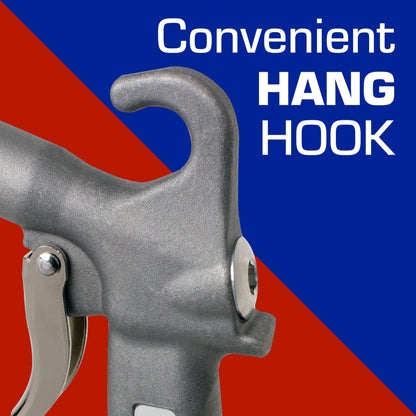 Guardair Long John Safety Air Gun - 12 inch Aluminum Extension, Pistol Style Grip, OSHA Compliant Venturi Nozzle, 1/4 Inch FNPT Inlet (75LJ012AA)