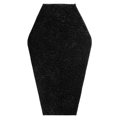 Gothic Curiosities Chenille Coffin Bath Mat - 32x20 Inch Coffin Rug, Soft, Thick, Water Absorbent, Machine Washable with Non-Slip PVC Backing - Spooktacular Gothic Bathroom Mat