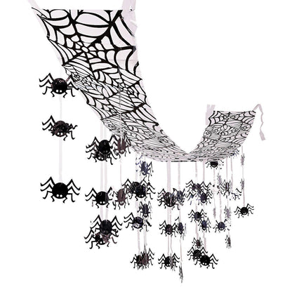 Fun Express 12 Ft. x 12" Hanging Black Spider Ceiling Halloween Decoration, Great for Halloween parties, Trunk Or Treat and Other Spooky Celebrations