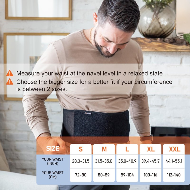 Comforband Copper-Infused Back Support Brace – Lightweight Lumbar Belt with 6 Supportive Stays for Lower Back Pain Relief, Muscle Spasms, Strains, Arthritis, and Sciatica – for Men and Women (XXL)