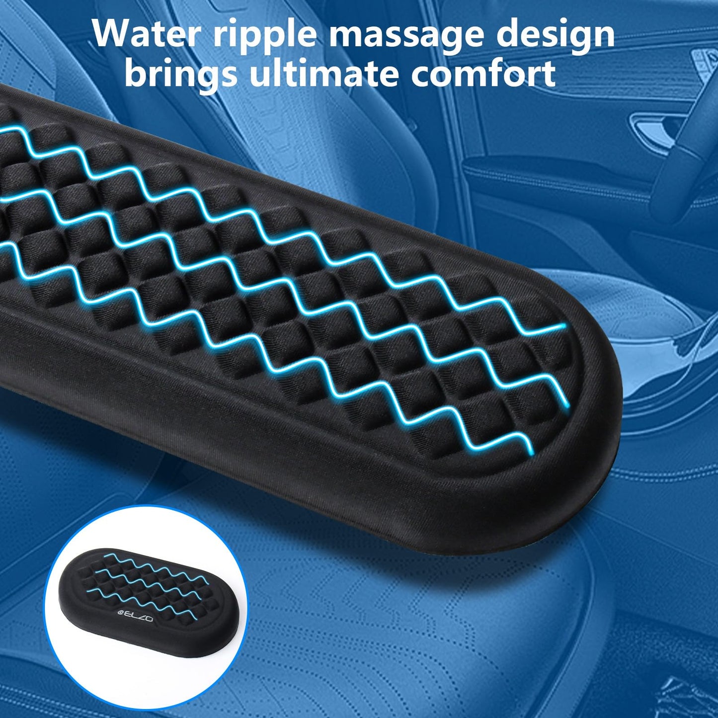 ELZO Wrist Rest for Keyboard and Mouse, Soft Memory Foam Wrist Support, Computer Ergonomic Wrist Support Pad, Non-Slip Wrist Rest for Computer Keyboard, Made Easy Typing & Relieve Wrist Pain(Black)