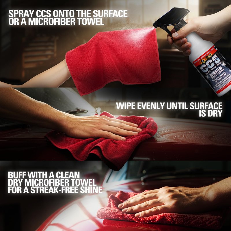 LiQuiTube CCS Multi Surface Cleaner - Bug Remover for Motorcycles, Cars, Trucks, RVs, Boats - Polymer Chain Clear Coat Ceramic Alternative - Top Coat Shine and Protection Technology (16 oz)