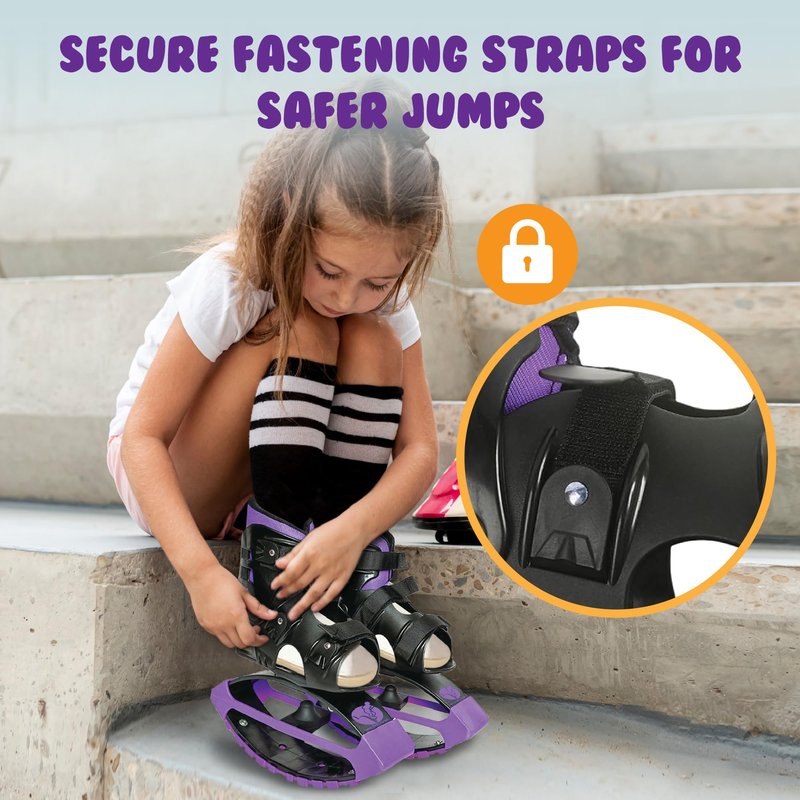 New Bounce Jumping Shoes - Kangaroo Jumping Shoes for Kids - Exercise Moon Boots - Bouncy Shoes for Ages 8-12 - Size 1-6 (32-38 EU) Purple