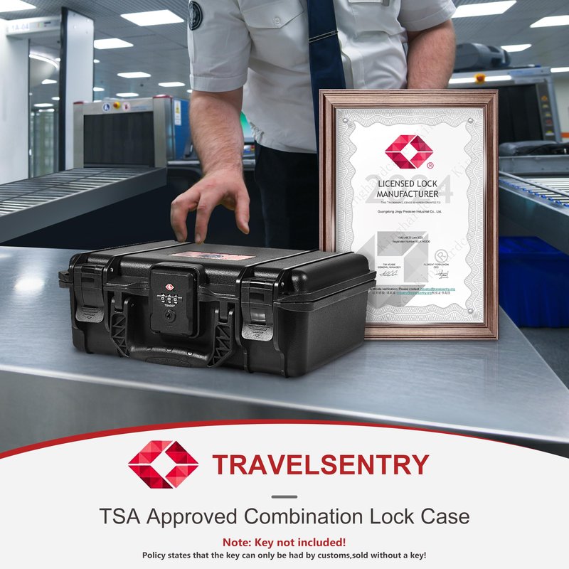 Kinghardcase TSA Gun Case for Handgun, TSA Approved Firearm Travel Case, Waterproof & Shock Proof Lockable handgun case, 10.6”*8.8”*4” Inches 9mm Pistol Case Hard Shell