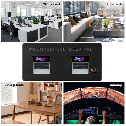 CENNBIE Leather Desk Pad Large, 140 x 70cm Desk Mat Blotter Protector, Extended Non-Slip Mouse Pad, Waterproof PU Leather Desk mat for Desktop Office and Home (Black)