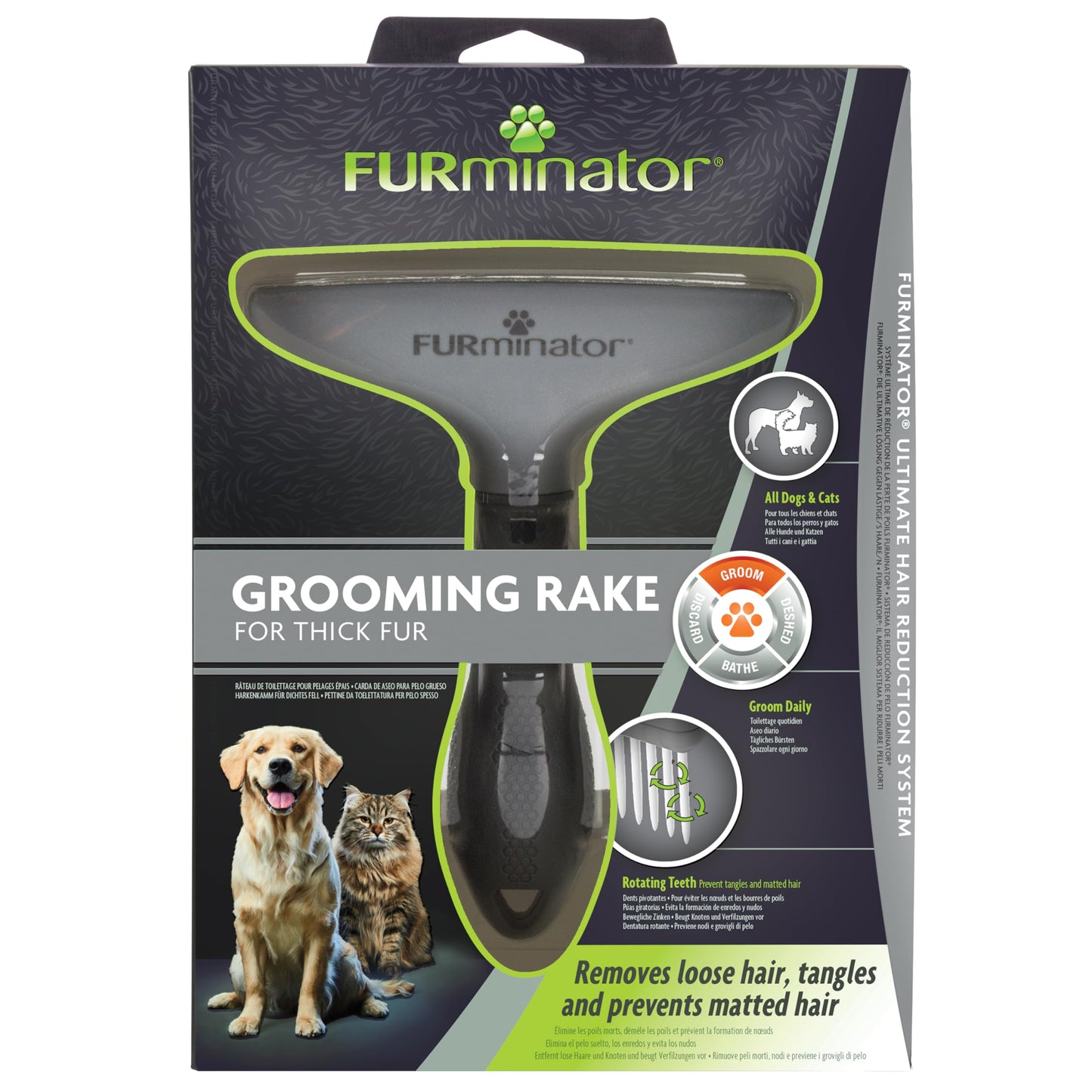 FURminator Grooming Rake for Cats and Dogs