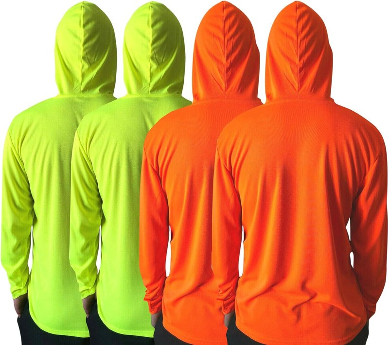 Men's UPF 50+ Sun Protection Long Sleeve Workout T-Shirt - Breathable Hooded Design