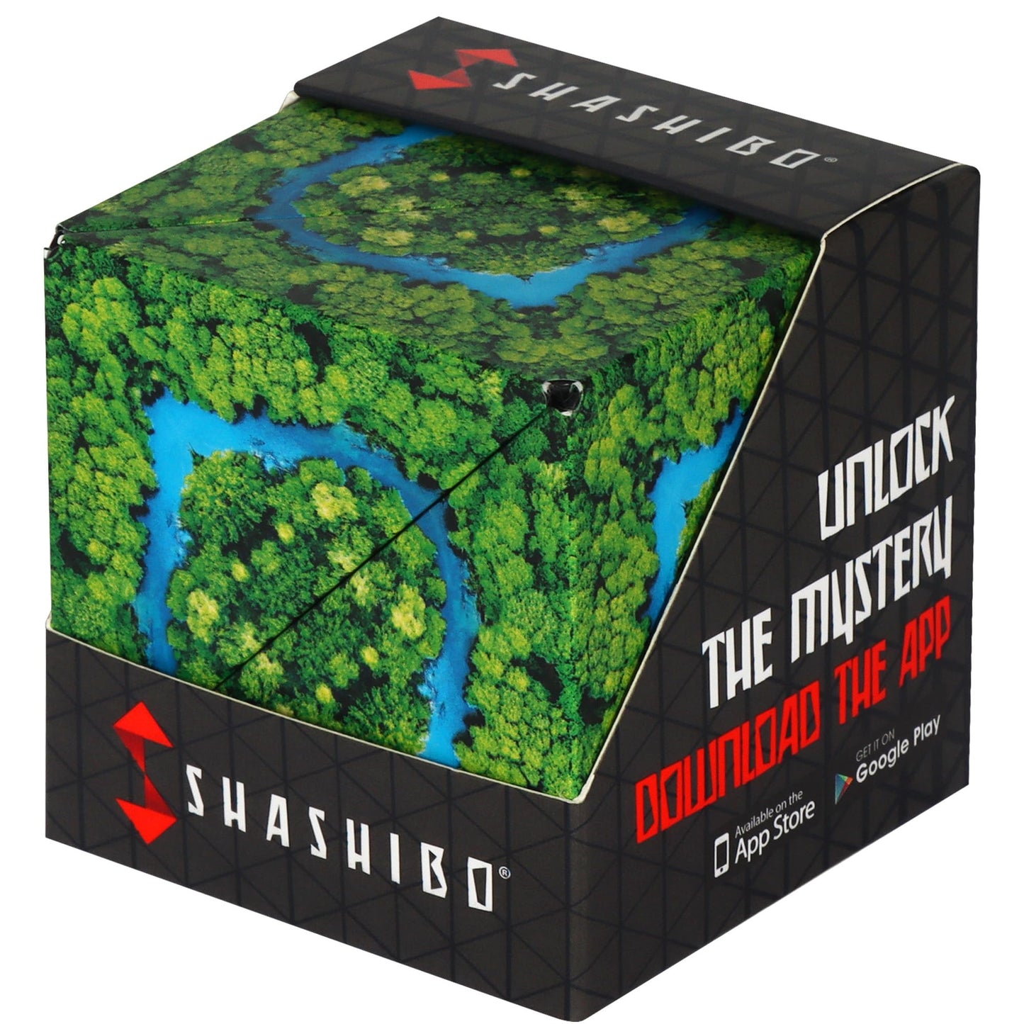 SHASHIBO Shape Shifting Box - Award-Winning, Patented Fidget Cube w/ 36 Rare Earth Magnets - Transforms Into Over 70 Shapes, Download Fun in Motion Toys Mobile App (Wild Series - Jungle)