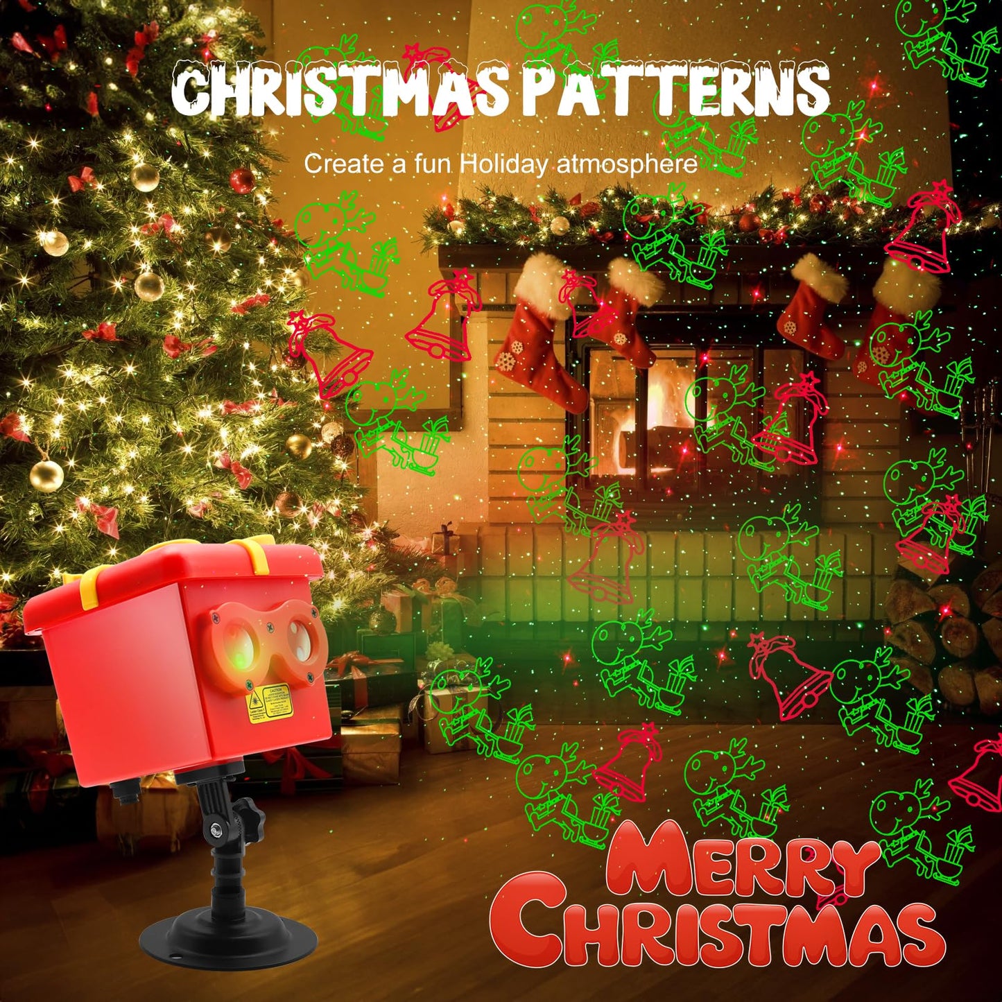 Christmas Halloween 13 Patterns Themes Gift Box Projector Lamp,Led Projector Lights with Remote Control,IP65 Waterproof Garden Decoration Lights,Indoor Outdoor Holiday Decor,Festival Gifts