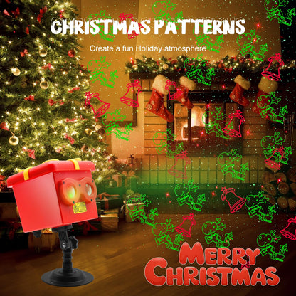 Christmas Halloween 13 Patterns Themes Gift Box Projector Lamp,Led Projector Lights with Remote Control,IP65 Waterproof Garden Decoration Lights,Indoor Outdoor Holiday Decor,Festival Gifts
