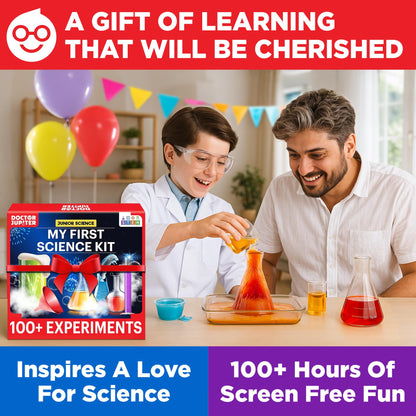 Doctor Jupiter My First Science Kit for Kids Ages 4-5-6-7-8 | Birthday Gift Ideas for 4+ Year Old Boys & Girls | Toy Stem Kit with 100+ Experiments | Learning & Educational Projects
