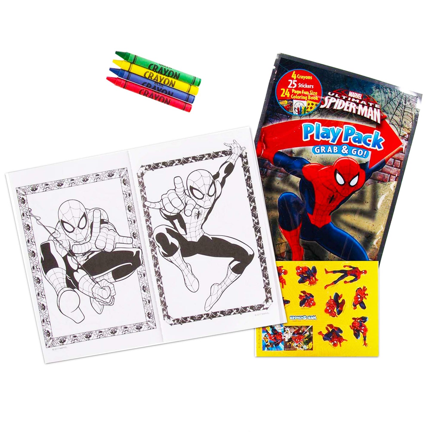 Marvel Spiderman Ultimate Coloring Book Set -- 3 Spiderman Activity Books with Spiderman Tattoos