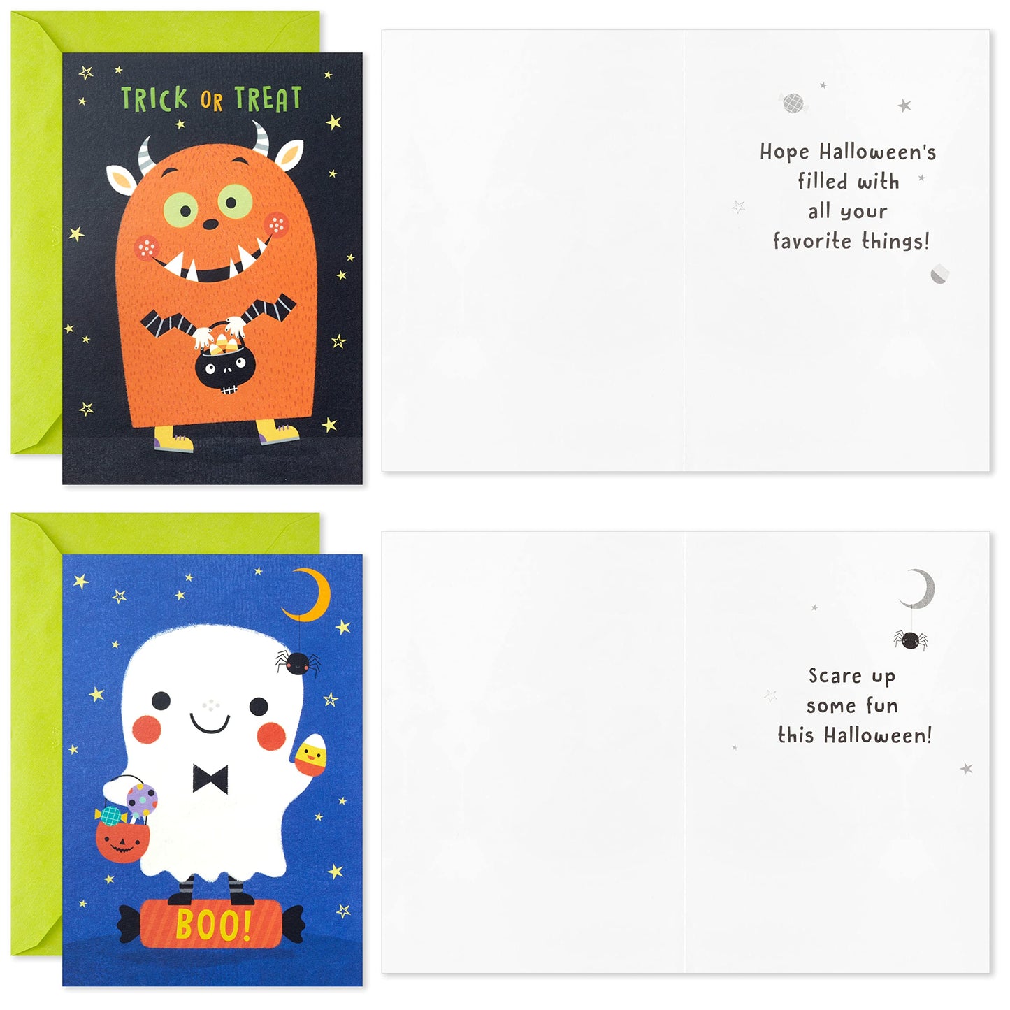Hallmark Halloween Cards Assortment for Kids, Glow in the Dark (16 Cards with Envelopes)