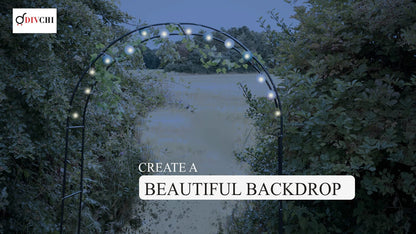 DIVCHI Black Metal Garden Arbour Arch Steel Frame Garden Arch for Climbing Plants, Roses