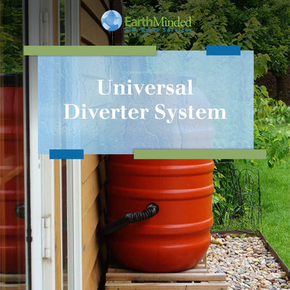 EarthMinded FlexiFit Universal Diverter System - Works with Standard Rectangular Downspouts - Easily Connects Your Existing Rain Barrel to a Downspout Diverter System