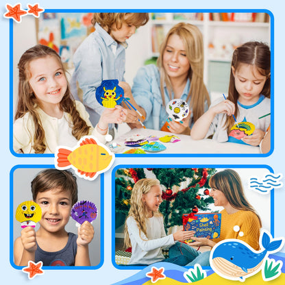 Eleanore's Diary Kids Sea Shell Painting Kit, Arts & Crafts Painting Gifts for Boys Girls, DIY Creative Craft Activities Toys for Age 5 6 7 8 9 10 11 12 Year Old, Birthday Easter Rainy Day Gifts