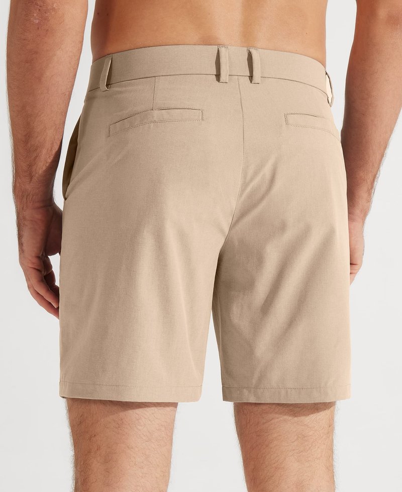 Libin Men's Golf Shorts 7" Work Dress Shorts Casual Flat Front Hybrid Short Lightweight Quick Dry Water Resistant, Khaki, Size 36