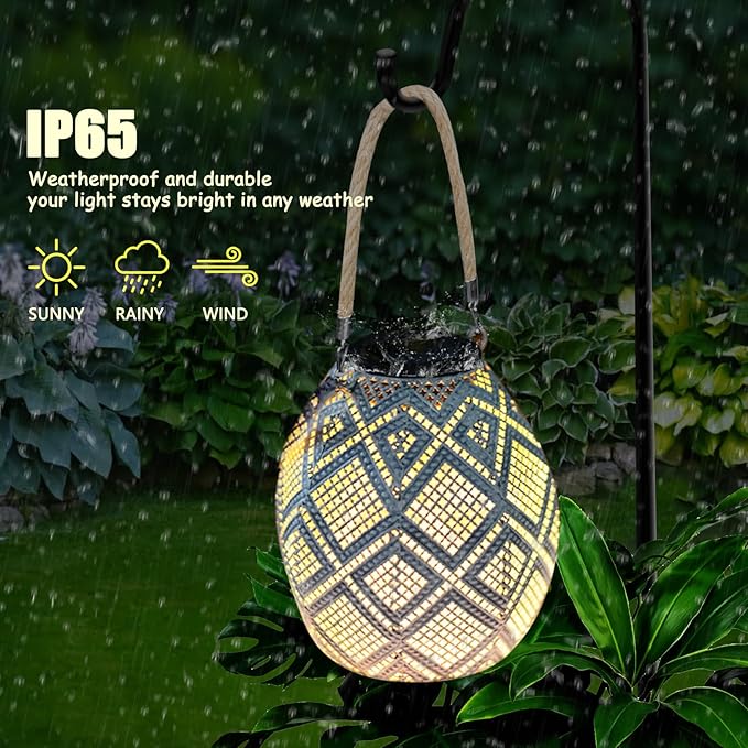 Solar Light, Outdoor Lanterns for Patio Waterproof , Geometric Outdoor Solar Lanterns for Porch, Yard, Deck, Lawn, Backyard, Patio, Tabletop, Pathway