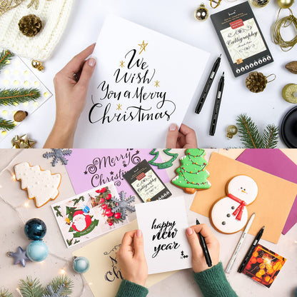 Brusarth Calligraphy Pens,8 Size Calligraphy Pens for Writing,Brush Pens Calligraphy Set for Beginners, Hand Lettering Pens