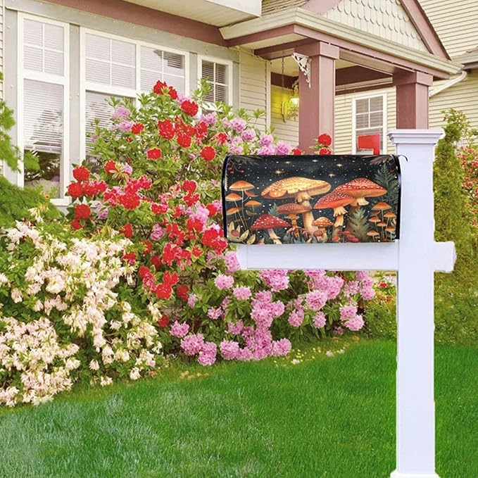 DADABULIU Mailbox Covers Mushroom Forest Vintage Magnetic Letter Post Box Cover Standard Size 21 x 18 Inch Garden Yard Home Decorative