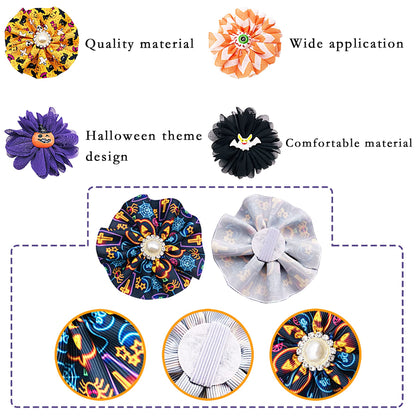 PET SHOW 12pcs/Pack Halloween Dog Collar Charms Flower Bows Bowties Accessories for Cat Puppy Collars Attachment Small Dogs Grooming