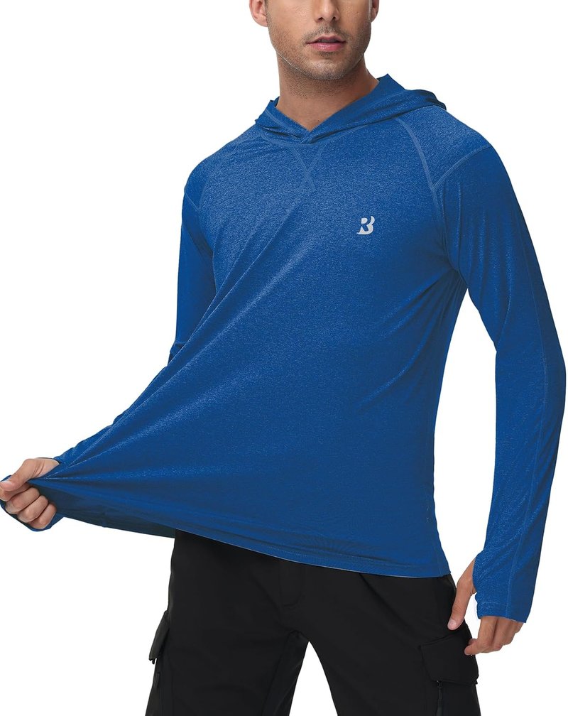 UPF 50+ Fishing Shirt for Men - Long Sleeve UV Sun Hoodie for Hiking, Running & Athletic Workouts | Lightweight & Breathable
